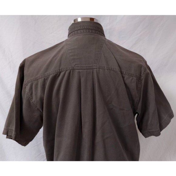 Wrangler Rugged Wear Mens XL Brown Short Sleeve Button Up Work Shirt - Picture 8 of 10